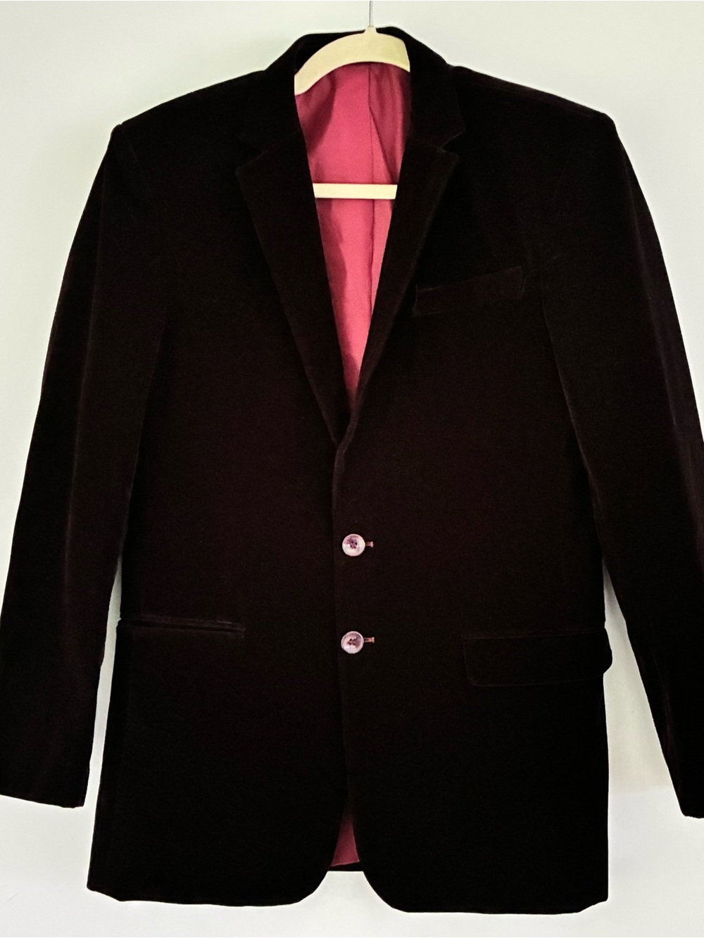 Vintage Andrew Fezza Boys Youth Dark Plum Velvet Blazer 18R